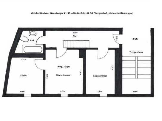 Wunderschöne 4-Raum-Wohnung im HH, 3-Obergeschoß-Dachgeschoß