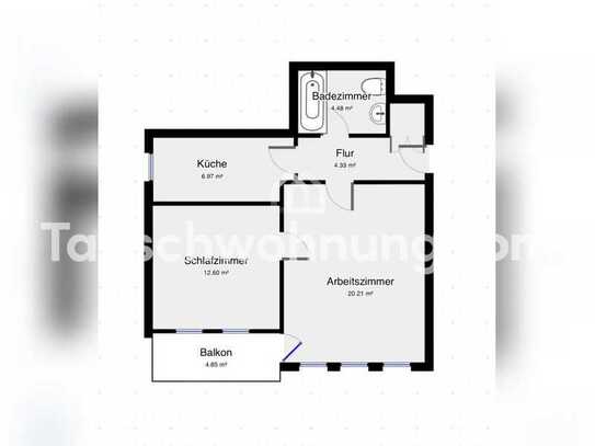 Tauschwohnung: 2-Raum Wohnung im grünen