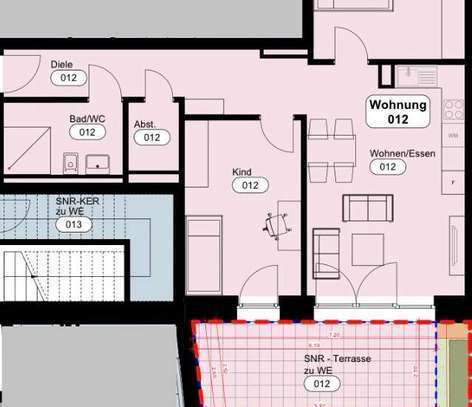 Erstbezug schöne 3-Zimmer-EG-Wohnung mit Terasse