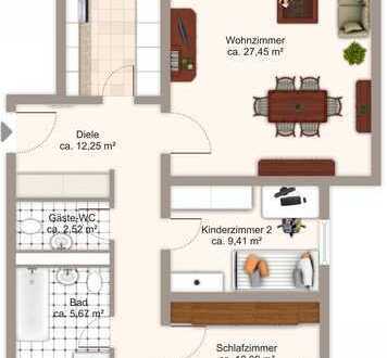 Gepflegte Wohnung mit vier Zimmern sowie Balkon in Andernach