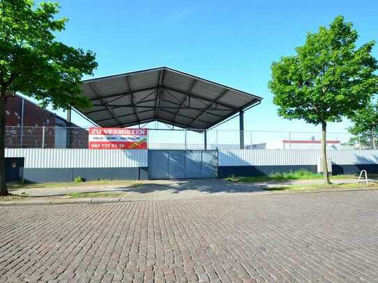 *COURTAGEFREI* 1.600 m² ÜBERDACHTE FREIFLÄCHE / AUßENLAGER / PARKPLÄTZE / BÜRO HH-Billbrook