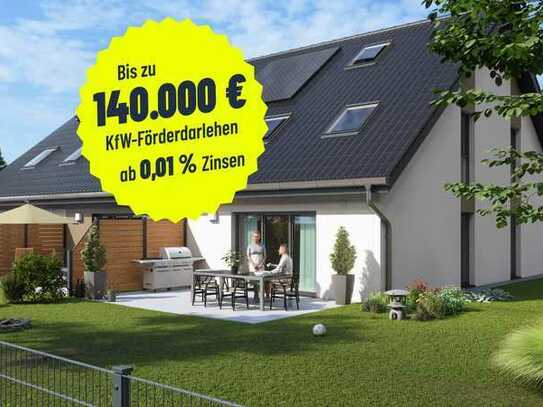 Förderfähiges, energieeffizientes Reihenhaus mit moderner Ausstattung.