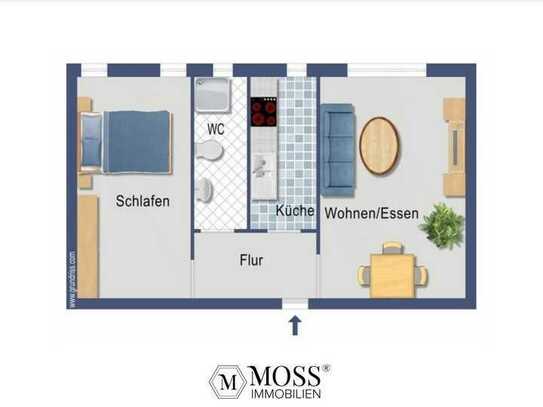 Toll geschnittene 2 Zi. Wohnung am Rande Freiburgs inkl. Stellplatz, Sollmiete 1050€ ab 2024