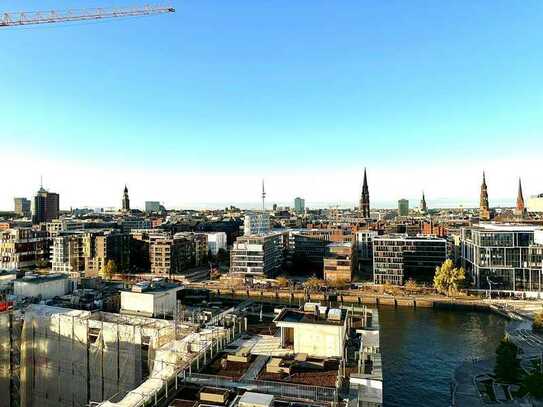 Exklusive Zwei-Zimmer-Wohnung im Luxustower FiftyNine auf der Strandkaispitze mit Blick auf die Stad