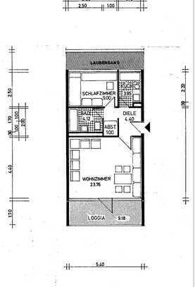 Möblierte 2-Raum-Wohnung mit Balkon Südlage