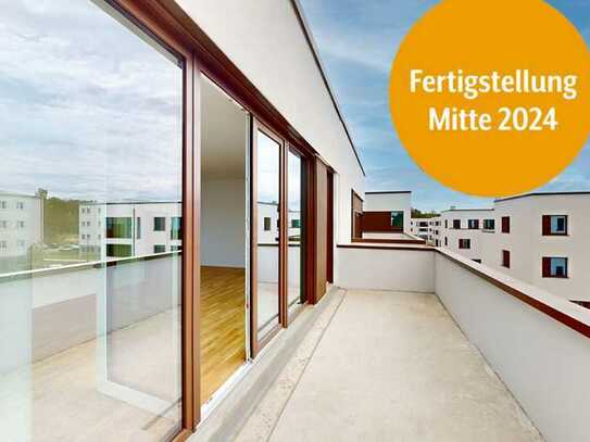 Großer Balkon und viel Raum: Neubau in Basdorf mit 3 Zimmern