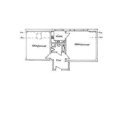 520 € - 42 m² - 2.0 Zi. - Neusaniert - komplett ausgestattete Küche - Laminatboden