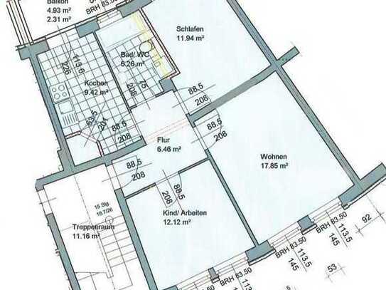 3-Zimmer-Wohnung für kleine Familien in Brückfeld, verkehrsgünstig gelegen