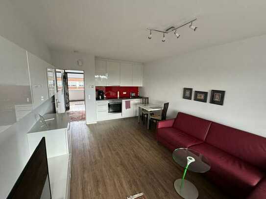 1-Zimmer-Wohnung mit Westbalkon, gehobener Inneneinrichtung, Pool + Sauna in bester Lage in Bocholt