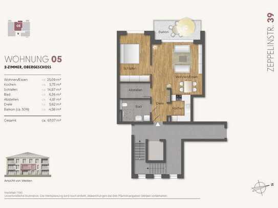 2 - Zi. Neubau Obergeschosswohnung (Whg. 05)