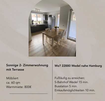 Schöne 2-Zimmer-Wohnung von Dezember bis Februar zur Zwischenmiete in Wedel