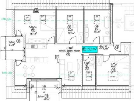Neubau Eigentumswohnung, 4-Zimmer, DG mit 2 Loggien