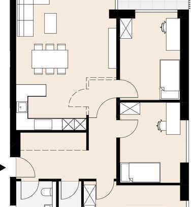 NEUBAU! GROSSzügige 4-Zi-Whg. mit BALKON - HELL und SONNIG! Effizienzhaus 40!PV-Anlage! Whg.Nr. 6