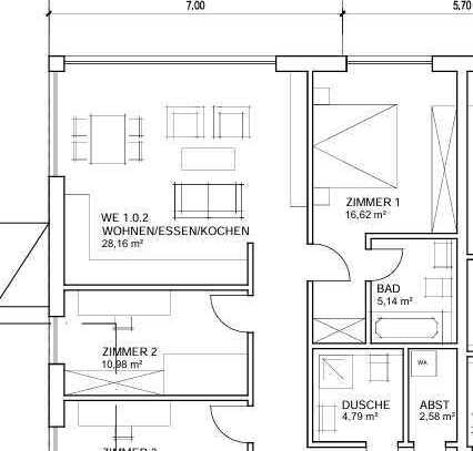 Direkte Rheinlage, moderne 3 Zimmerwohnung