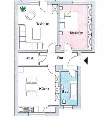 charmante 2-Zimmer-Wohnung mit Balkon in Wesseling