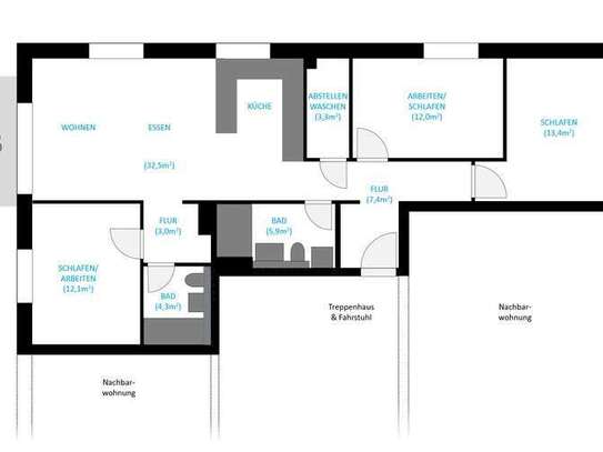 Schöne, helle 4-Zi.-Wohnung vollmöbliert, EBK & Balkon in Leinfelden für 2-3 Jahre