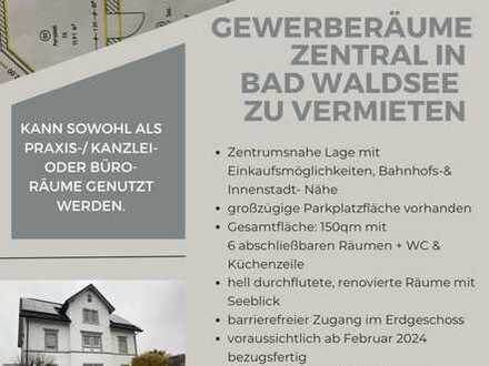 Helle Gewerbe Räume zentral in Bad Waldsee mit Seeblick