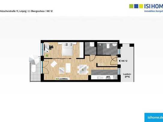 Erstebezug - 2-Raumwohnung mit Sonnenbalkon in zentraler Lage - WE12