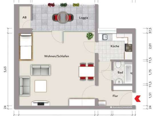 Buxtehude / Schöne 1-Zimmer-Wohnung / Zentrum- und Bahnhofsnah