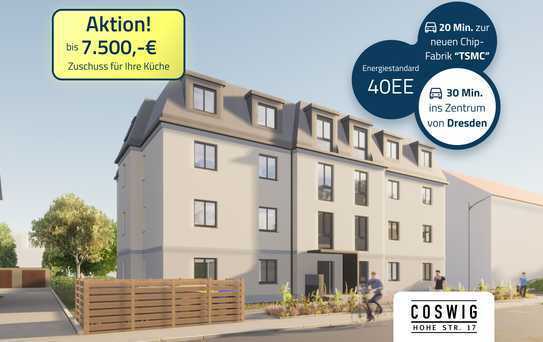 Neubaueigentumswohnung in Coswig - 2 Zimmer im Obergeschoss - WE 03.1 - Förderung durch KfW Bank