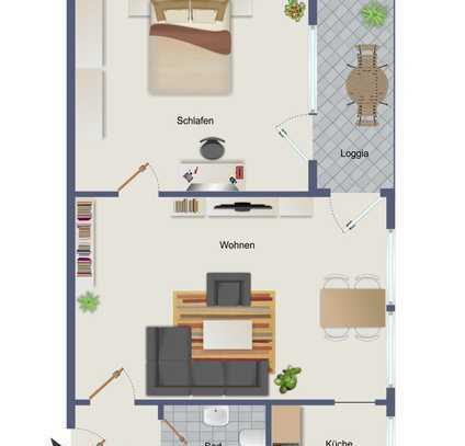 Ideale 2-Zimmerwohnung mit Balkon/Loggia