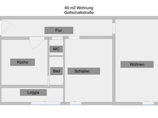 2-Raum-Wohnung in der Gottschalkstr Kassel mit Loggia