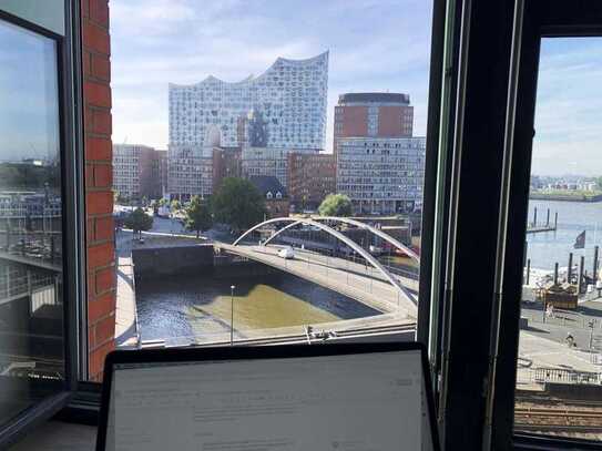 Büro am Baumwall mit besonderem Ausblick auf die Elphi für 3 Personen