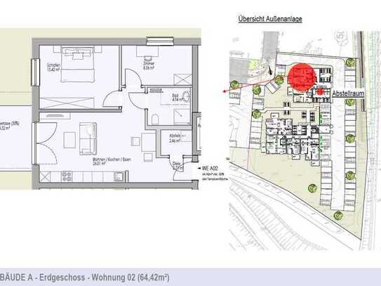 3 - Zimmer Terrassenwohnung mit Gartenanteil!