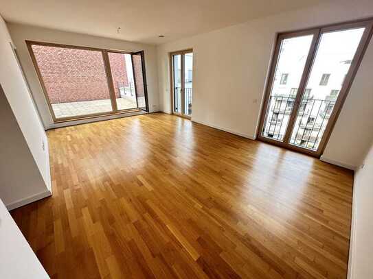 OSTEND stylish! Next to ECB and river Main, 2016 2-room-apartment w/ terrace, f. kitchen + lux. bath