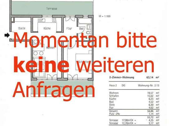 Stilvolle, helle 2-Zimmer-Dachgeschosswohnung mit 2 Terrassen