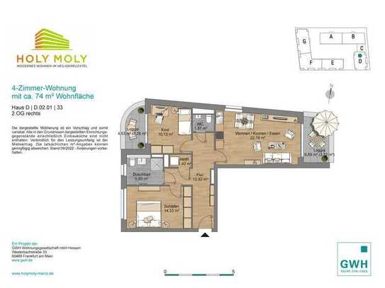 Moderne 4 ZKB Wohnung mit Loggien in Mainz