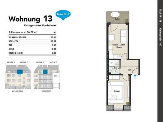 Leben in Köln-Bayenthal! – Moderne Eigentumswohnung in der Wielandstr. 5 + 7 – WE 13