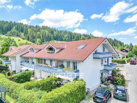 Alpenblick:
Geräumige 5-Zimmer Maisonettewohnung 
in bester Lage von Oberstaufen / Allgäu