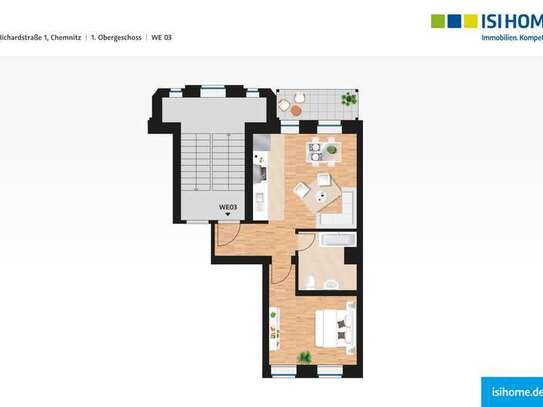 Tolle 2-Raumwohnung in Schlosschemnitz - WE03