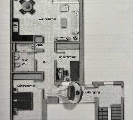 Attraktive 3-Raum-Wohnung mit EBK und Balkon in Künzelsau