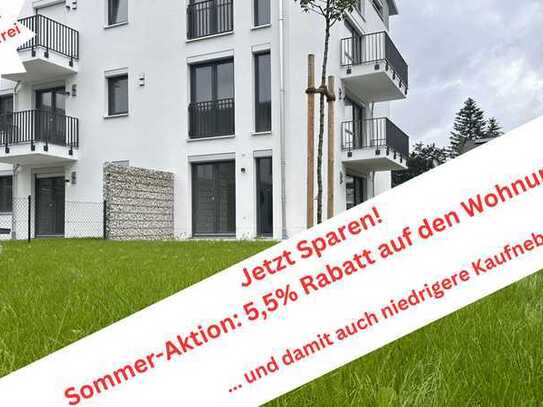 Barrierefrei - Nachhaltig - Neubau: 2-Zi.-Wohnung ca. 92m², Garten + Terrasse in Germering