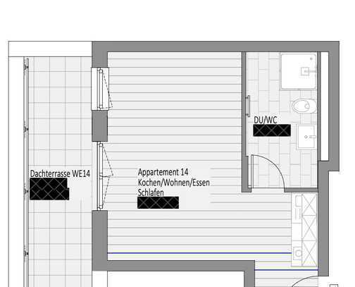 Möbliertes, neuwertiges 1-Zimmer Studentenappartment in München, Großhadern