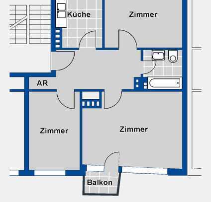 Gemütliche 3 Zimmer Wohnung