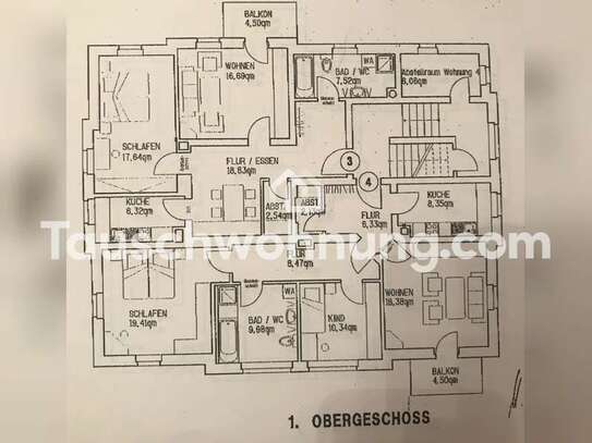 Tauschwohnung: Elbnahe 3 Raum Wohnung mit Balkon