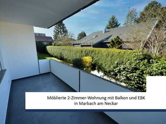 möblierte 2-Zimmer-Wohnung mit Balkon und EBK in Marbach am Neckar