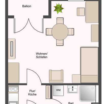 Schnuckelige 1-Zi-Erdgeschosswohnung mit Terasse und EBK