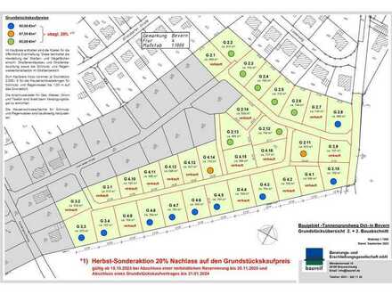 Sonderaktion 20% Nachlass auf den Grundstückskaufpreis Baugebiet "Tannengrundweg Ost" in Bevern