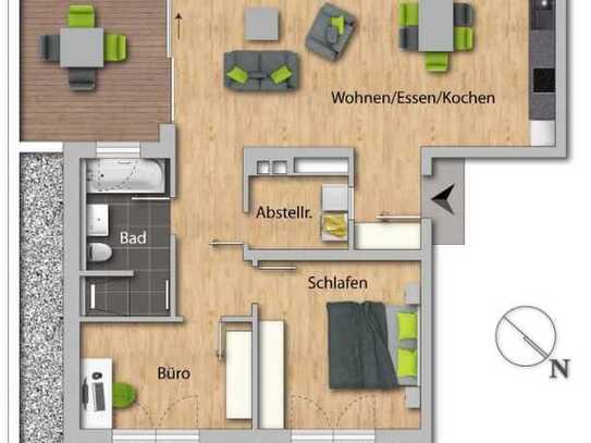 Neuwertige 3-Zimmer-Penthousewohnung mit Terrasse und EBK in Kehl