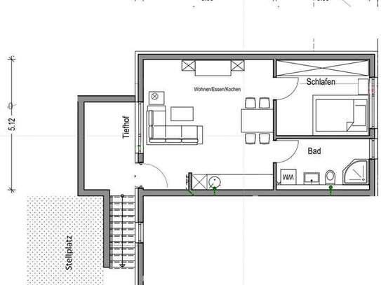 2-Zimmer-Wohnung in Heuchlingen (Erstbezug, Bad mit Tageslicht, Innenhof mit Abendsonne)