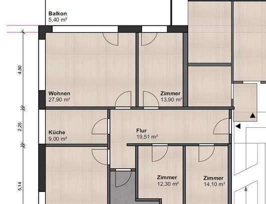 nach Sanierung: ansprechende 5-Zimmer-Wohnung mit Balkon in Höchenschwand