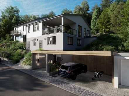 Luxuriöse Neubau Doppelhaushälfte mit PV-Anlage in wunderschöner Hanglage - Energie A+