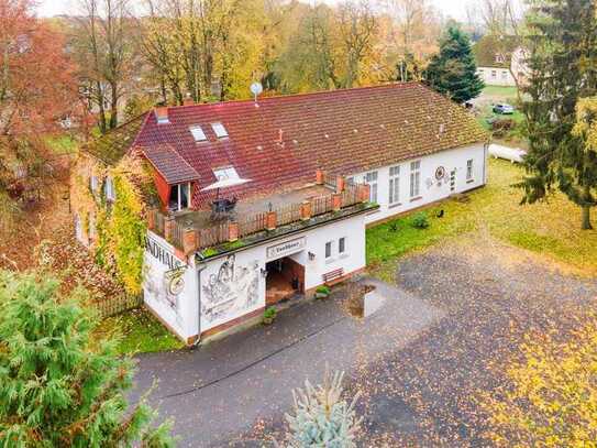 Pension mit Landgasthaus in Dargelin - Zehn Gästezimmer, Ferienwohnung, Bar/Küche, Parkgrundstück