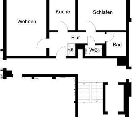 2-Zimmer-Wohnung frei - Wohnberechtigungsschein erforderlich!