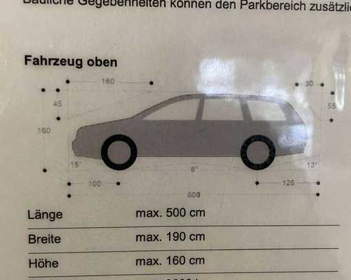 Duplex-Stellplatz (oben) ab sofort zu vermieten