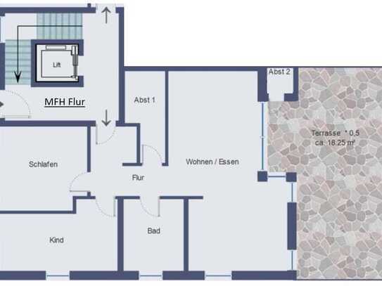 Ruhige 3 Zimmer Wohnung in zentraler Lage in Bensberg mit großer Sonnenterrasse